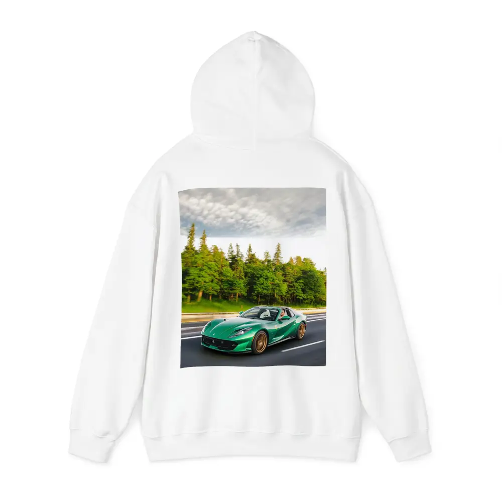 Ferrari 812 GTS Green on Open Road – Hoodies