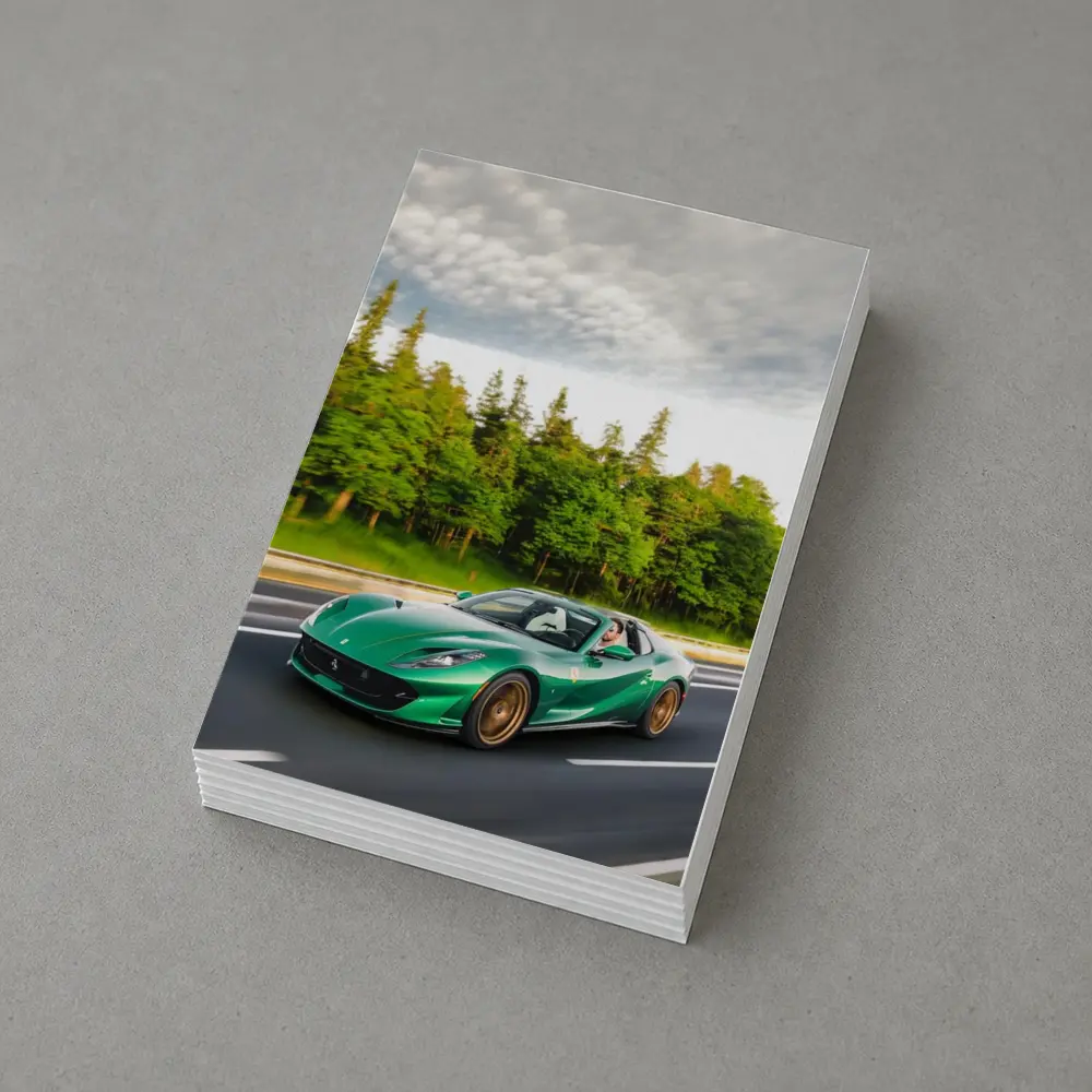 Ferrari 812 GTS Green on Open Road – Postcards