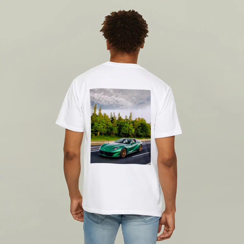 Ferrari 812 GTS Green on Open Road – T-Shirts