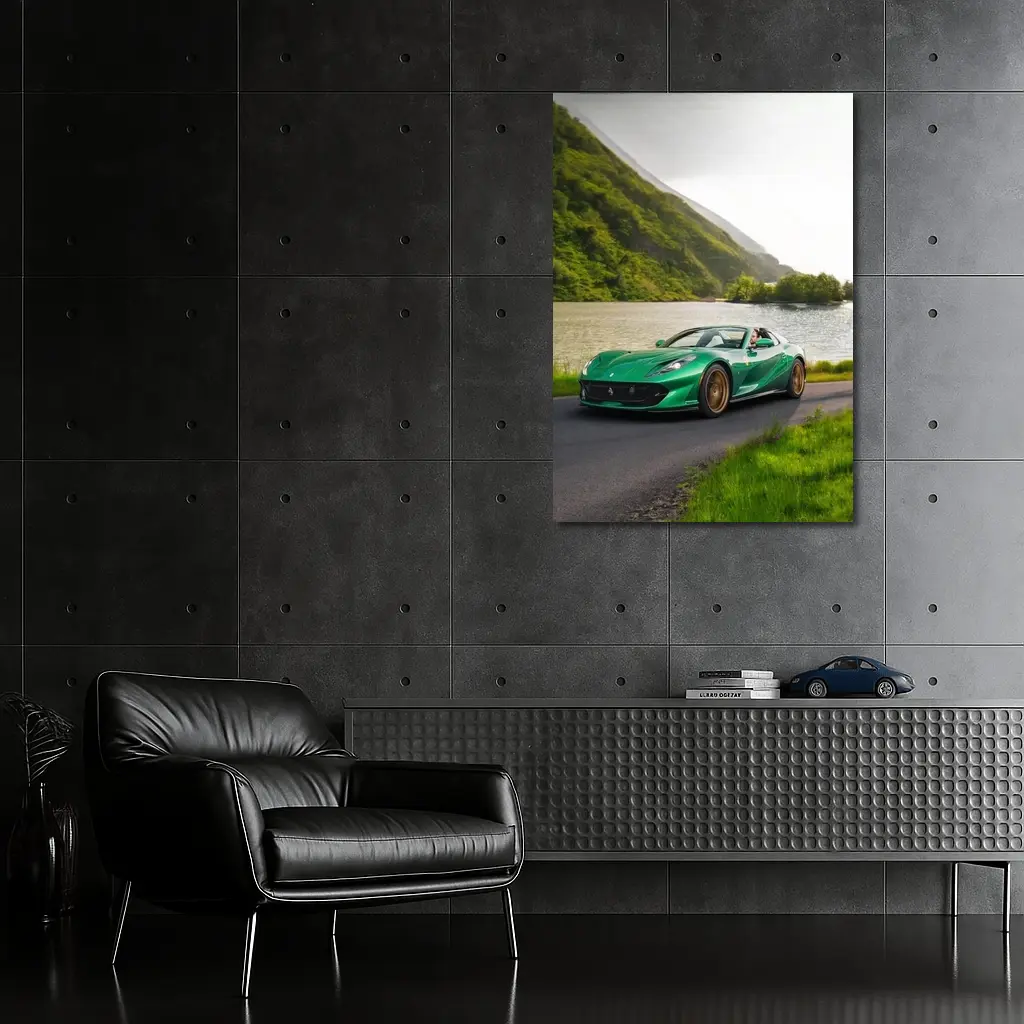 Ferrari 812 GTS Green Mountain Lake Road – Wall Art