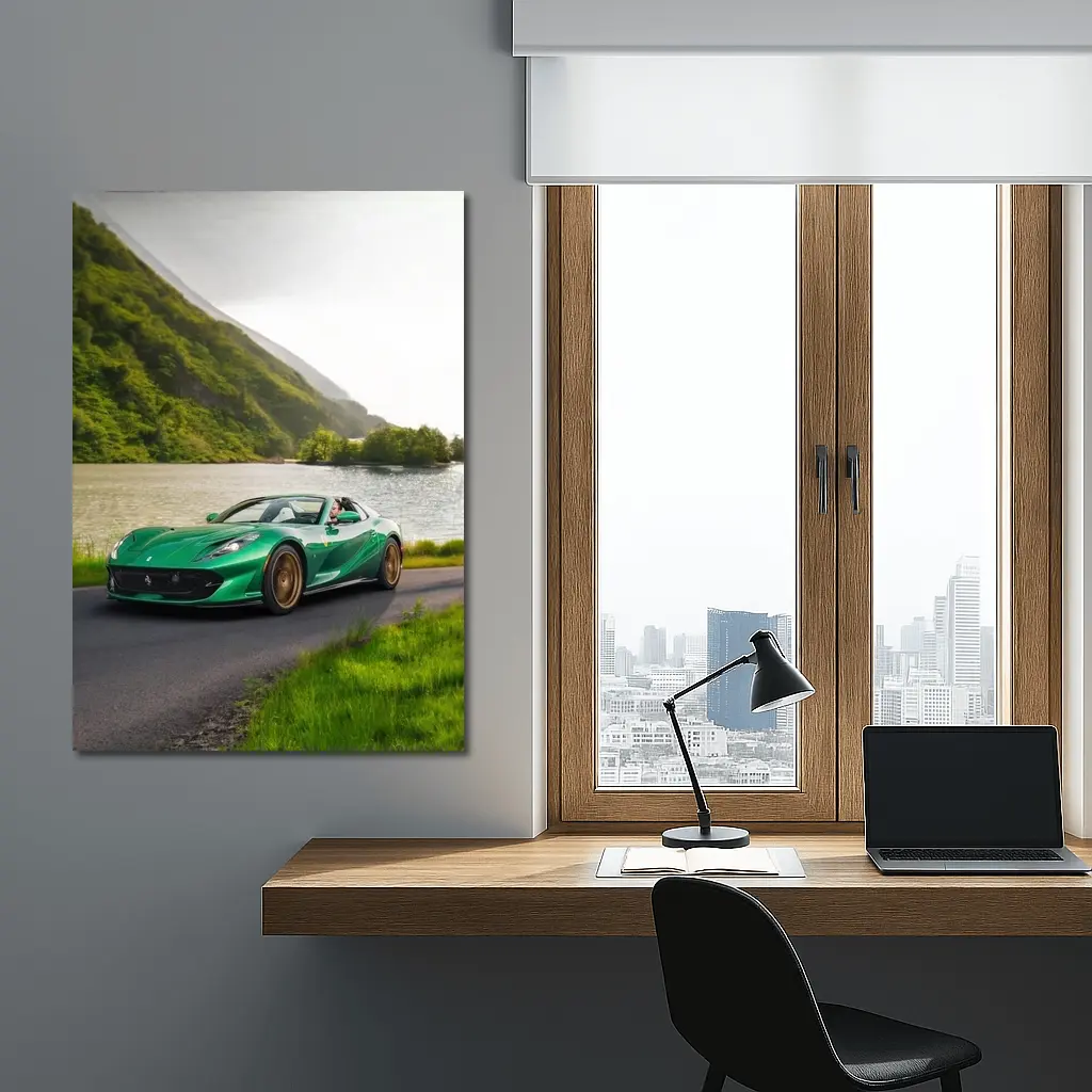Ferrari 812 GTS Green Mountain Lake Road – Wall Art