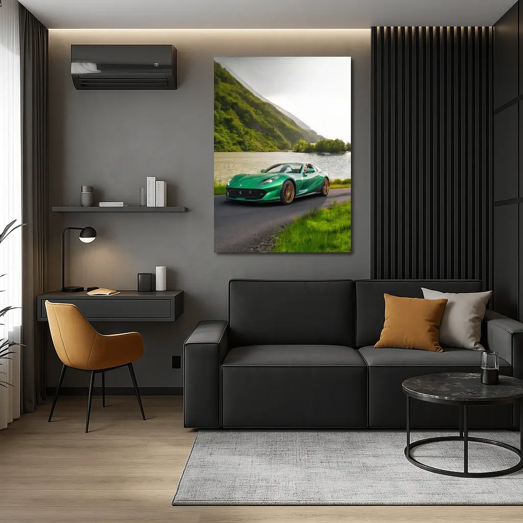 Ferrari 812 GTS Green Mountain Lake Road – Wall Art