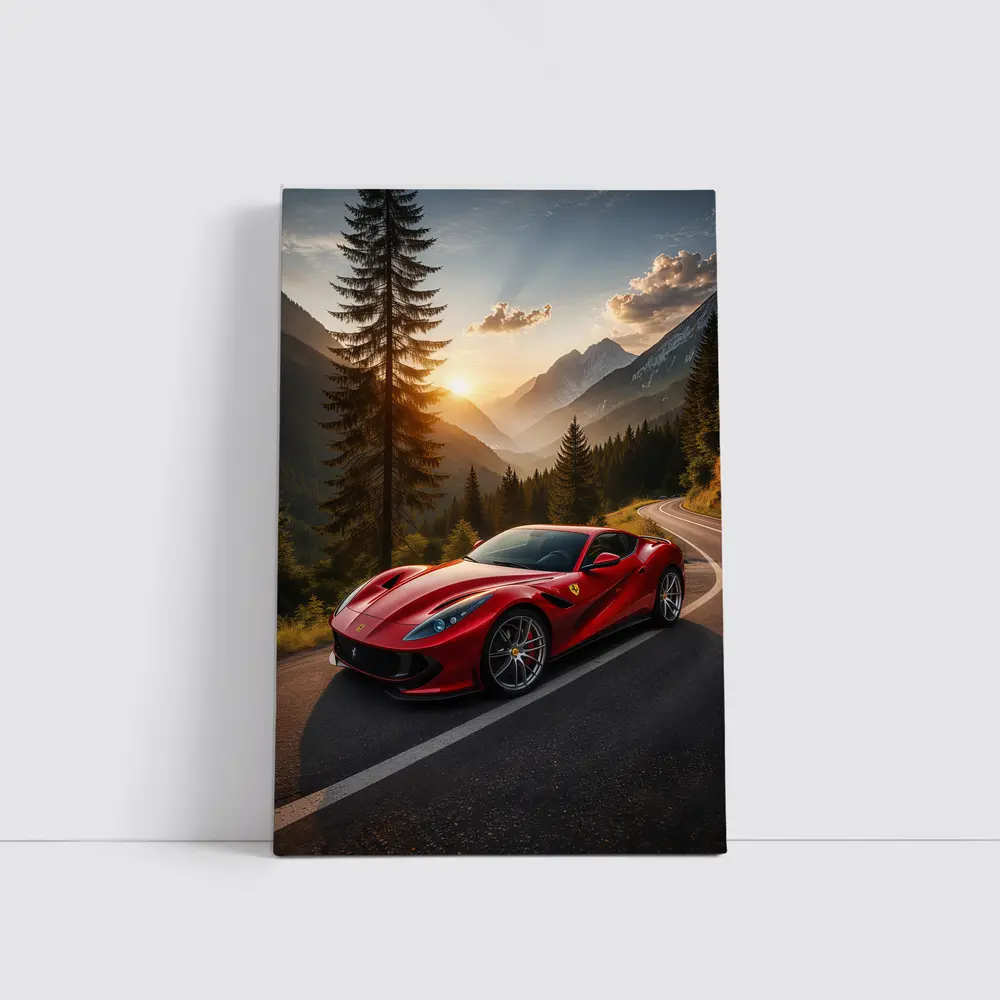 Ferrari 812 Superfast Mountain Road Sunset – Wall Art