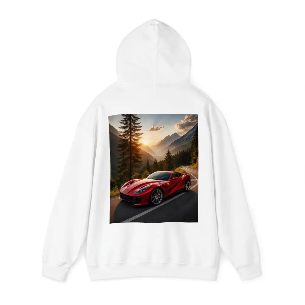 Ferrari 812 Superfast Mountain Road Sunset – Hoodies