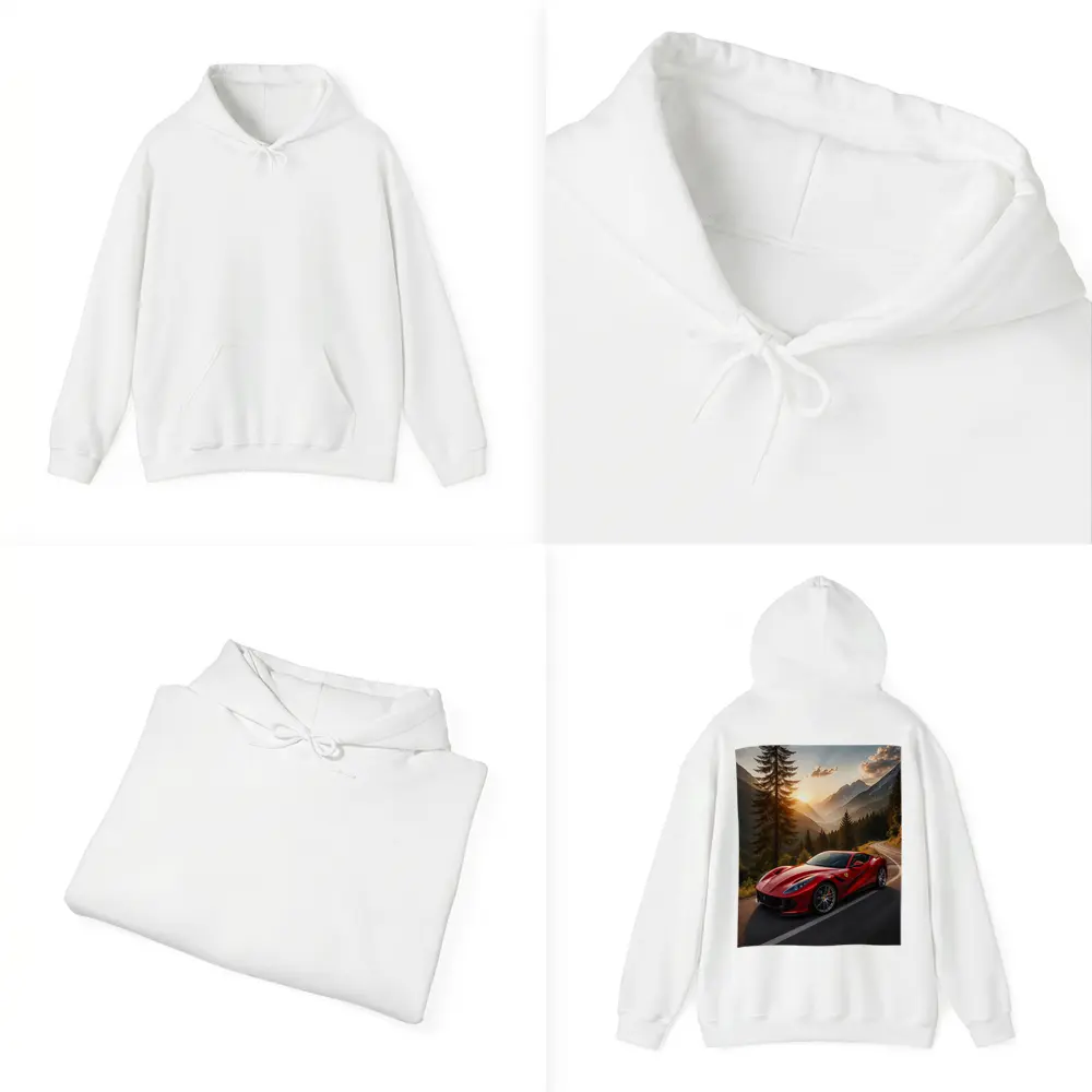 Ferrari 812 Superfast Mountain Road Sunset – Hoodies