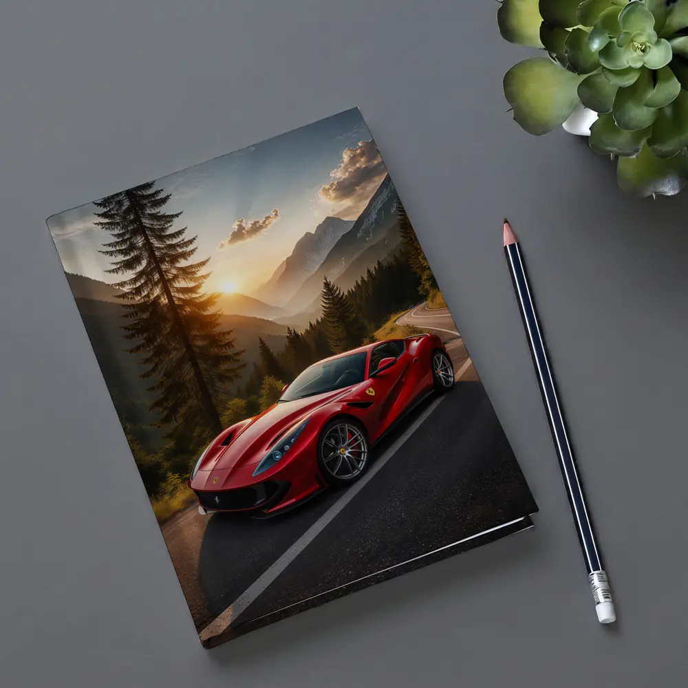 Ferrari 812 Superfast Mountain Road Sunset – Notebooks