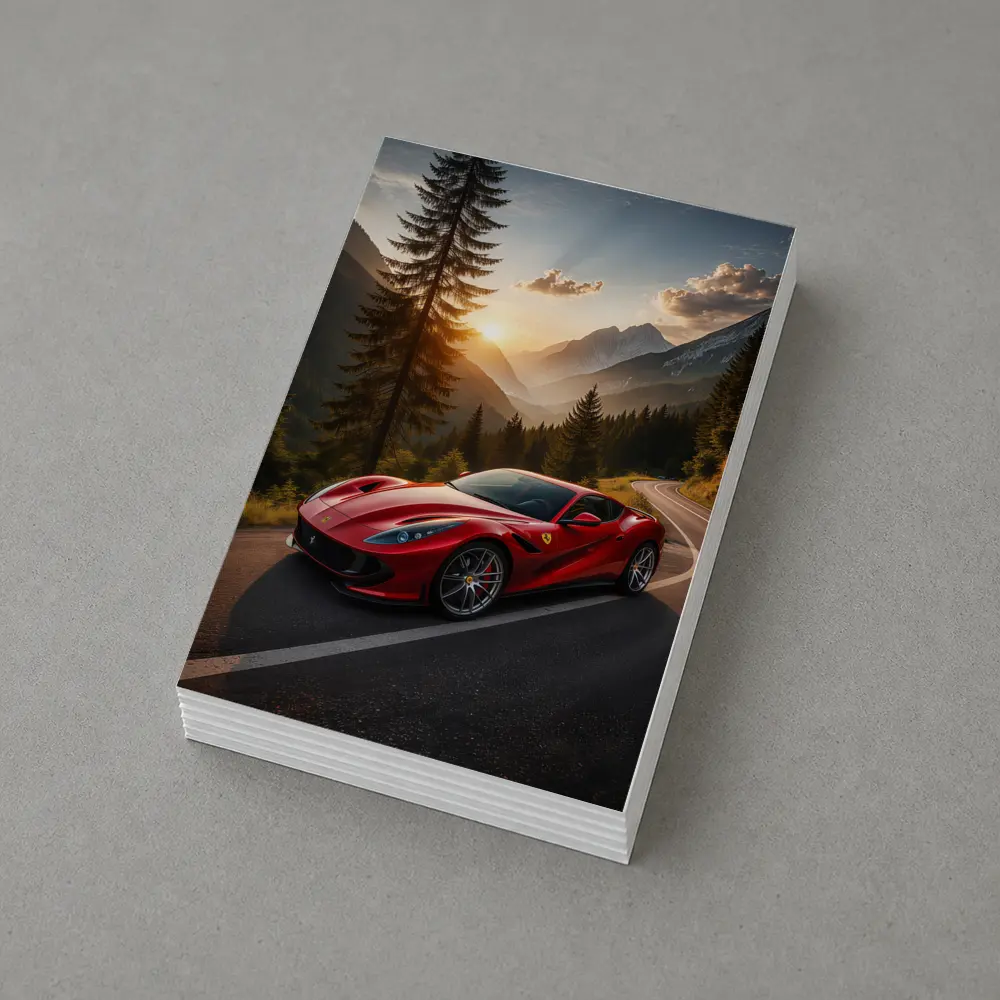 Ferrari 812 Superfast Mountain Road Sunset – Postcards