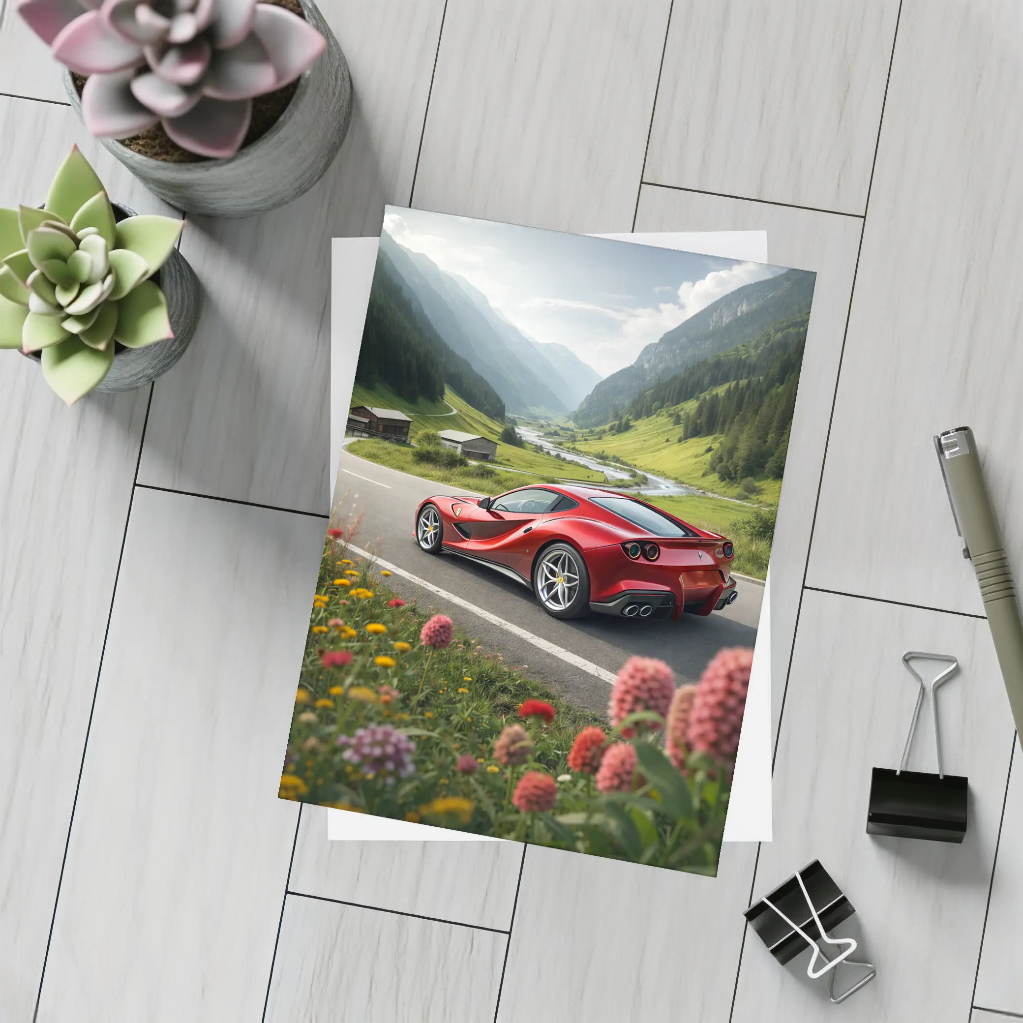 Ferrari 812 Superfast Alpine Valley Road – Postcards