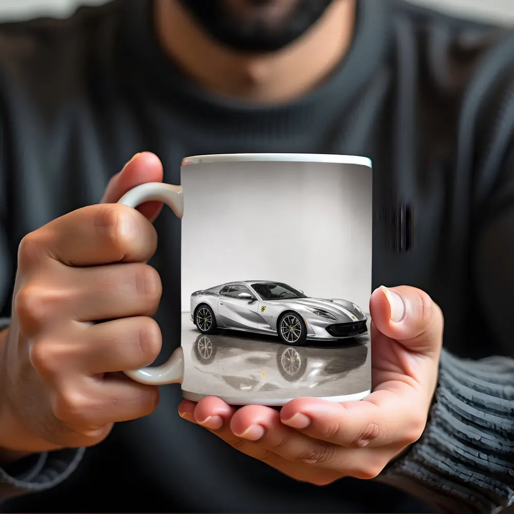 Ferrari 812 Superfast Silver Studio Shot – Mugs