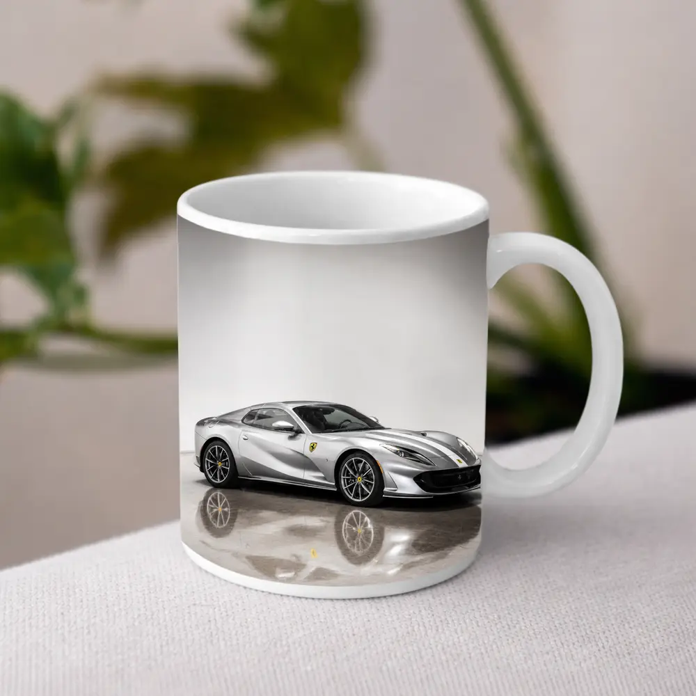 Ferrari 812 Superfast Silver Studio Shot – Mugs