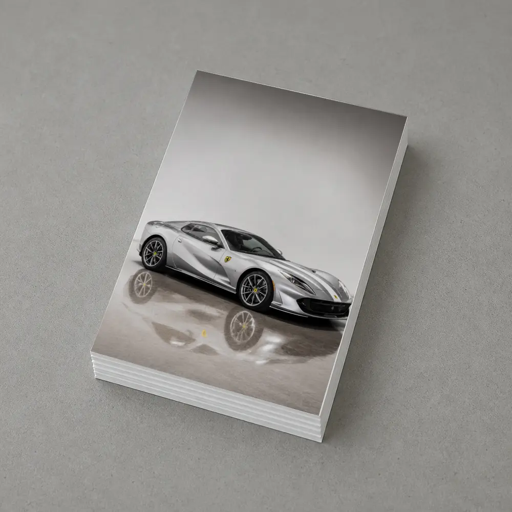 Ferrari 812 Superfast Silver Studio Shot – Postcards