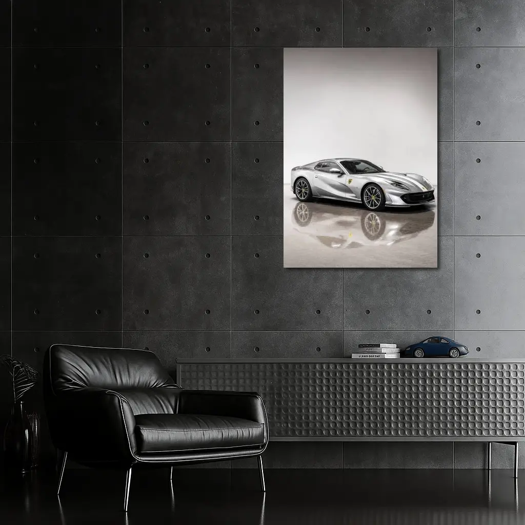 Ferrari 812 Superfast Silver Studio Shot – Wall Art