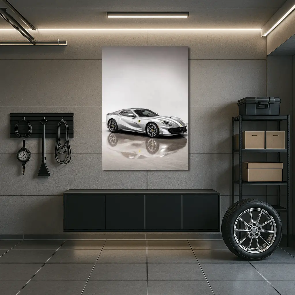Ferrari 812 Superfast Silver Studio Shot – Wall Art