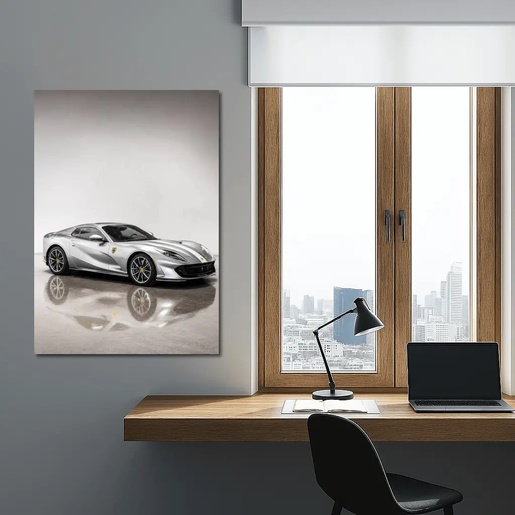 Ferrari 812 Superfast Silver Studio Shot – Wall Art