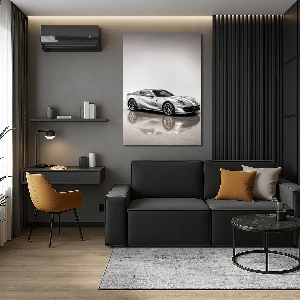 Ferrari 812 Superfast Silver Studio Shot – Wall Art