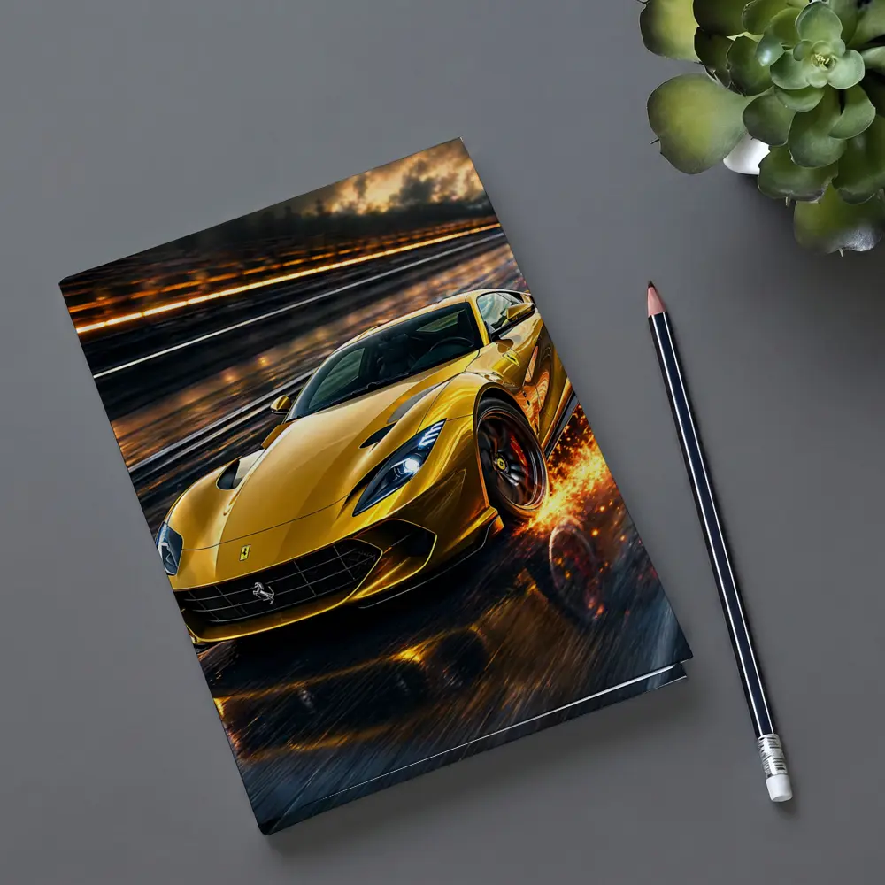 Ferrari 812 Superfast Yellow Racing Track Speed – Notebooks