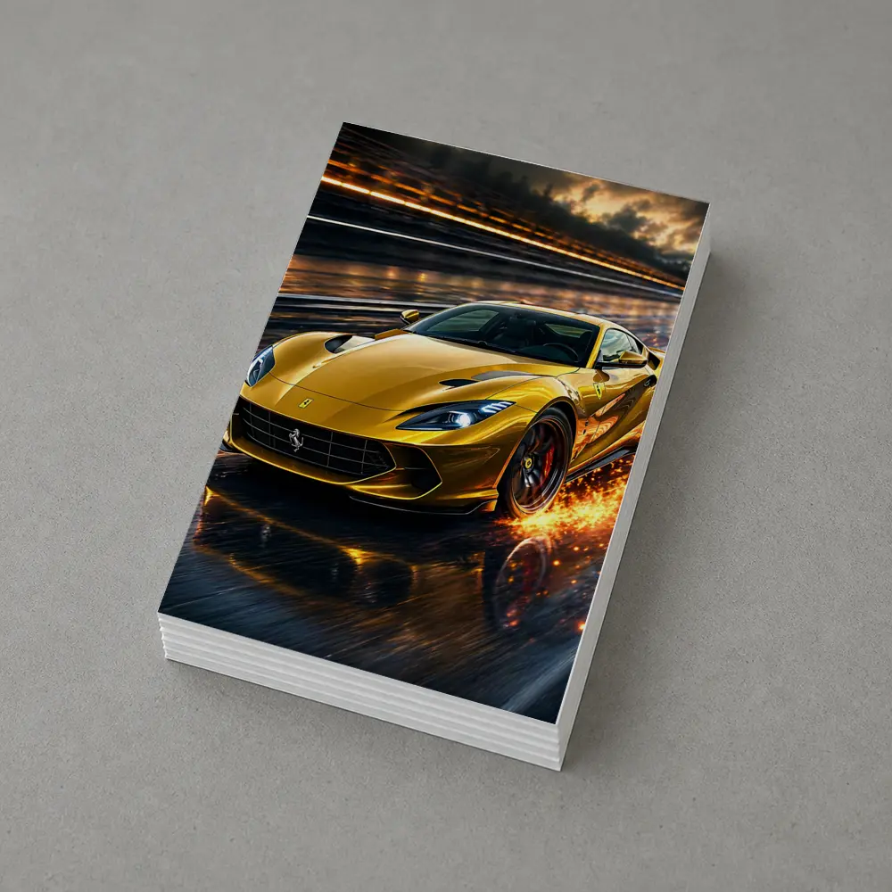 Ferrari 812 Superfast Yellow Racing Track Speed – Postcards