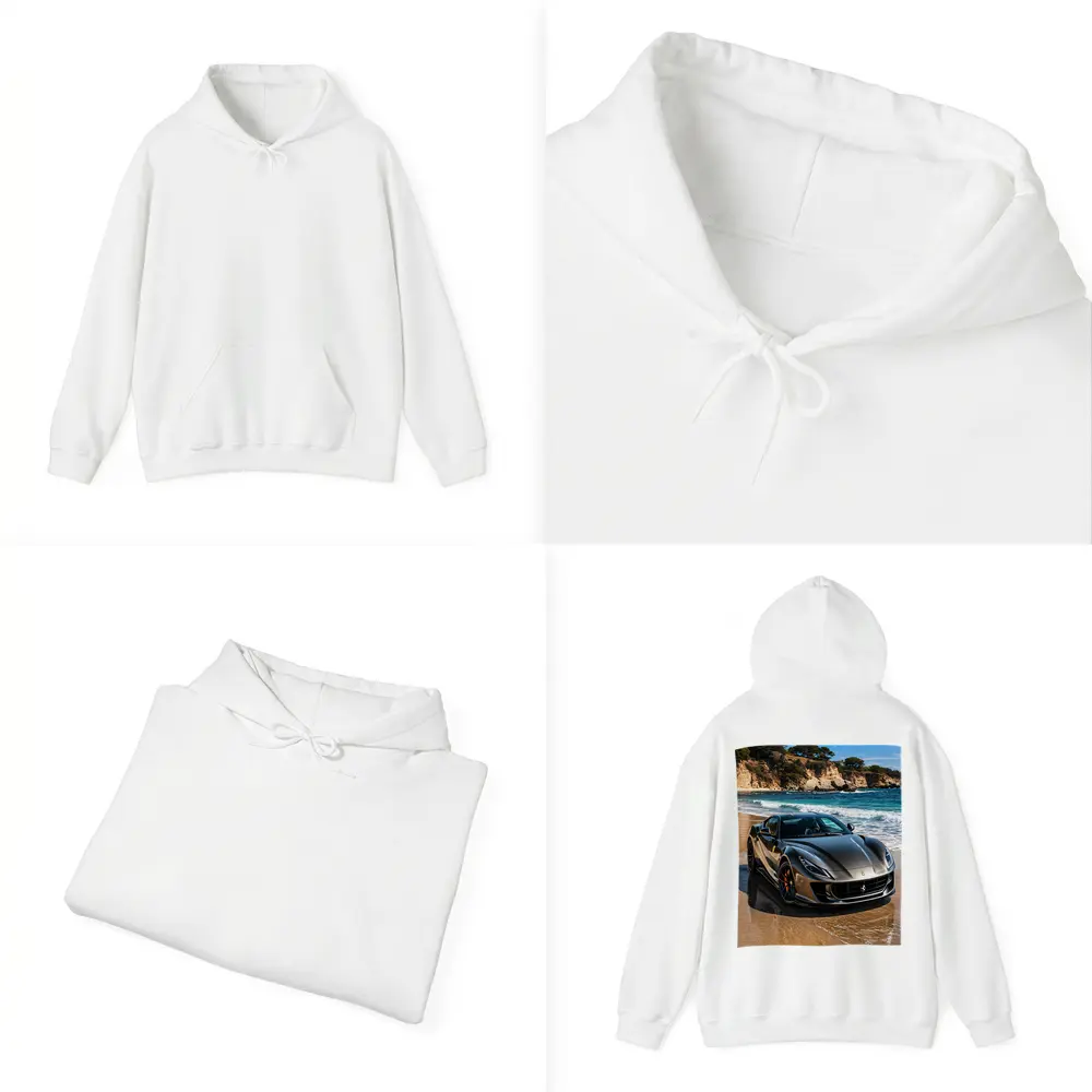 Ferrari 812 Superfast Dark Silver Beach Setting – Hoodies