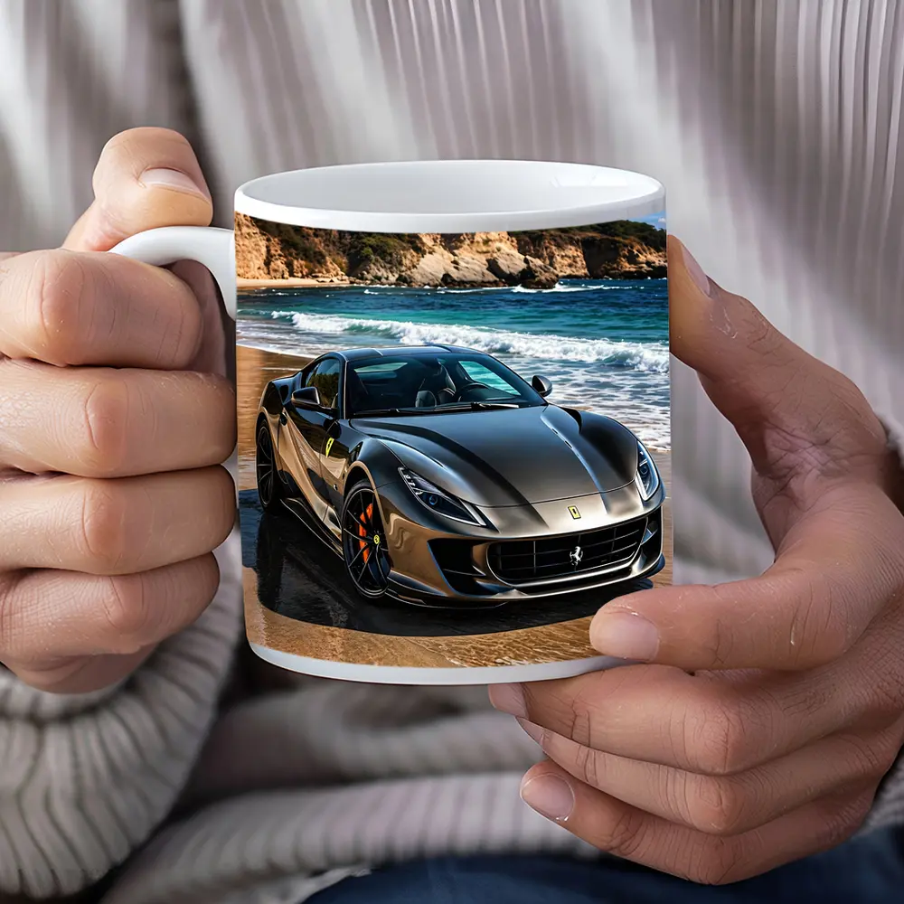 Ferrari 812 Superfast Dark Silver Beach Setting – Mugs