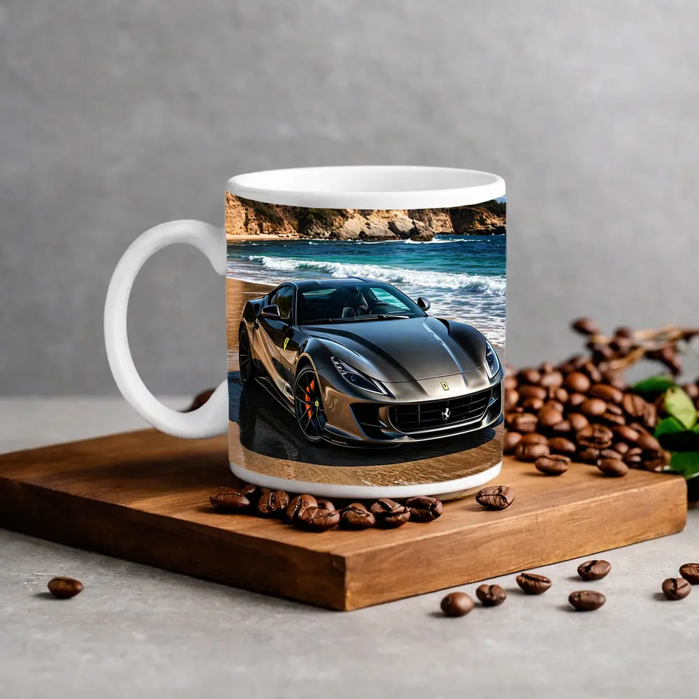 Ferrari 812 Superfast Dark Silver Beach Setting – Mugs