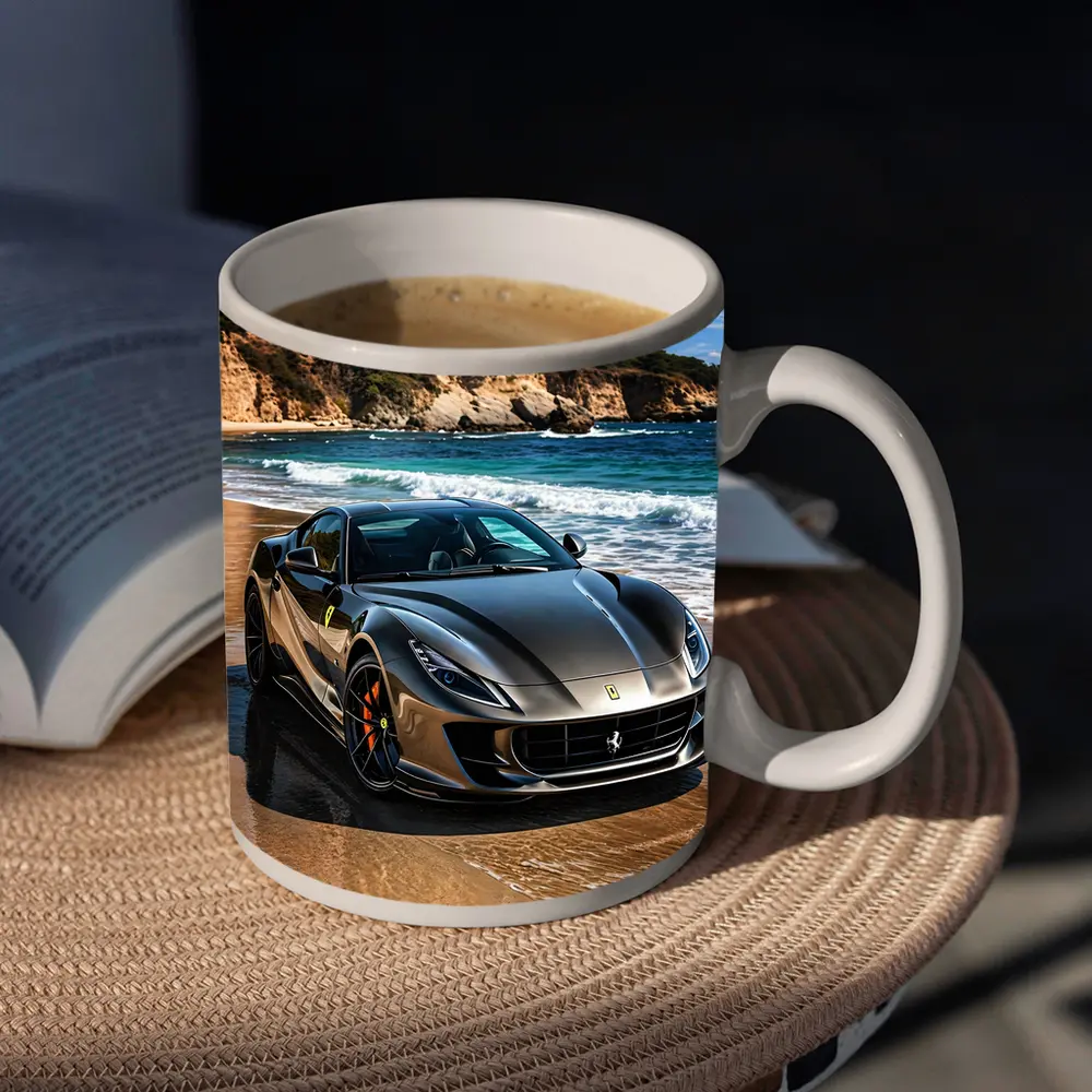 Ferrari 812 Superfast Dark Silver Beach Setting – Mugs