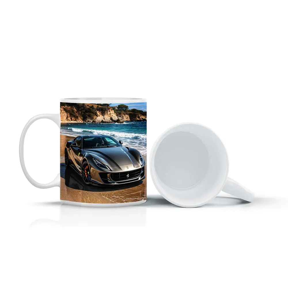 Ferrari 812 Superfast Dark Silver Beach Setting – Mugs