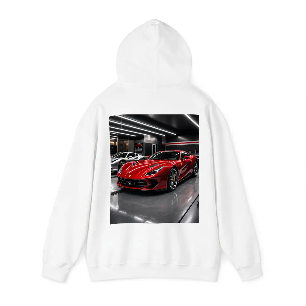 Ferrari 812 Superfast Red in Garage – Hoodies