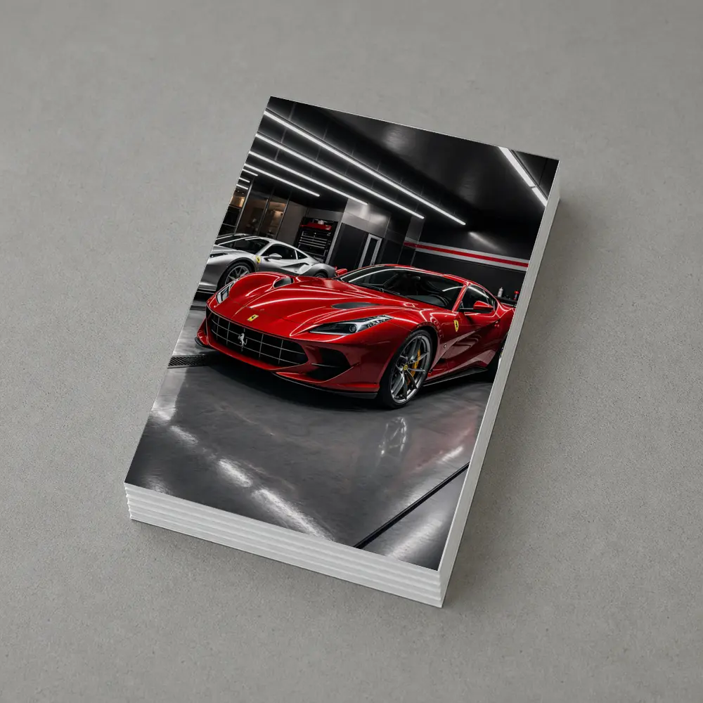 Ferrari 812 Superfast Red in Garage – Postcards