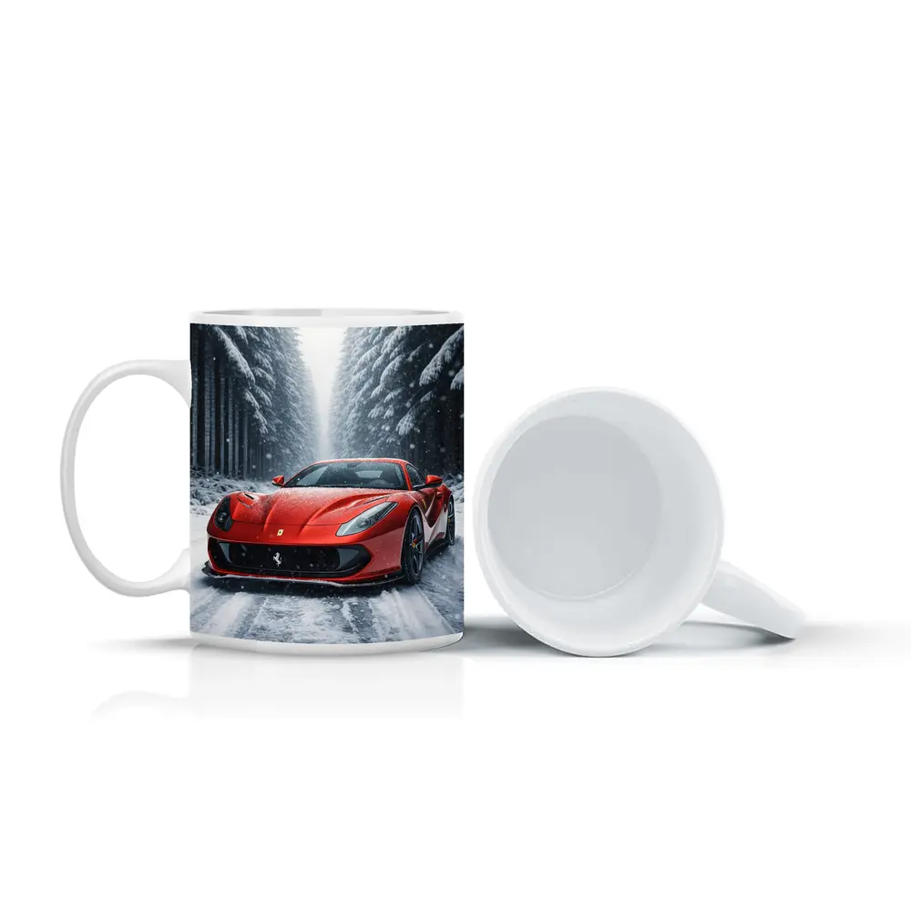 Ferrari 812 Superfast Red Snowy Forest – Mugs