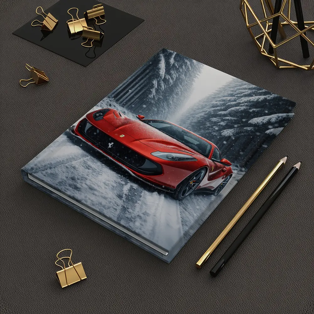 Ferrari 812 Superfast Red Snowy Forest – Notebooks