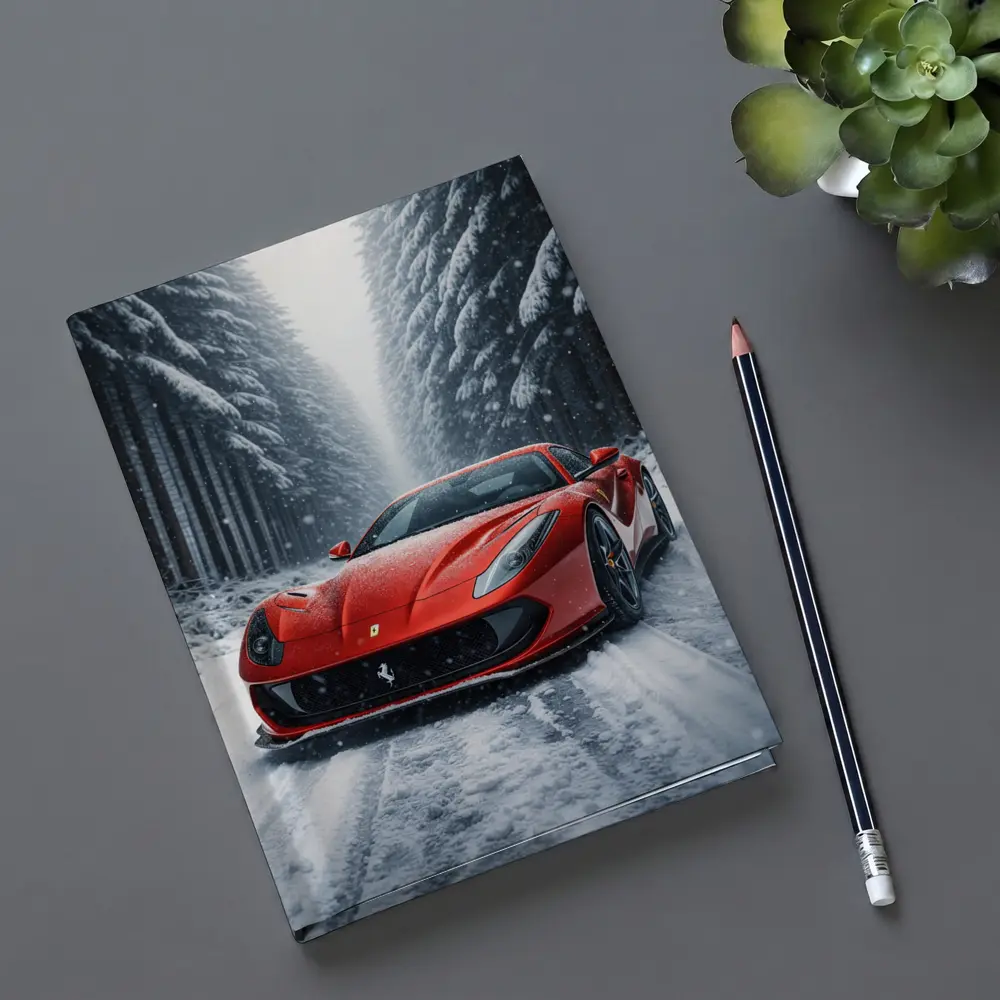Ferrari 812 Superfast Red Snowy Forest – Notebooks