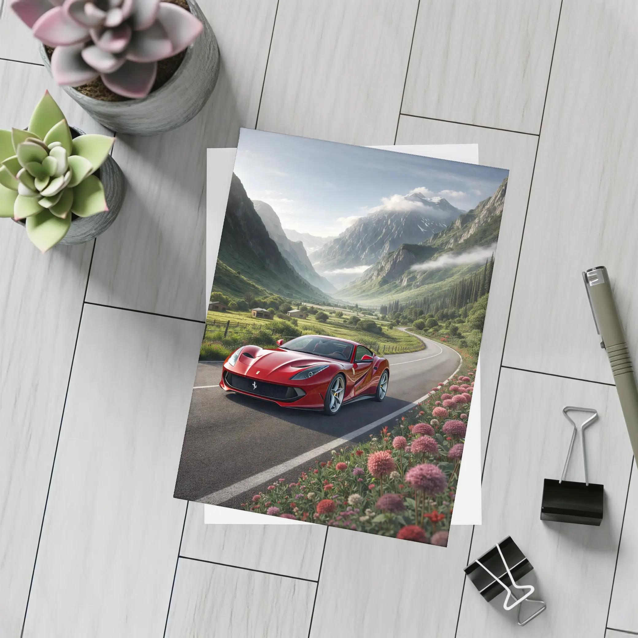 Ferrari 812 Superfast Mountain Valley Road – Postcards