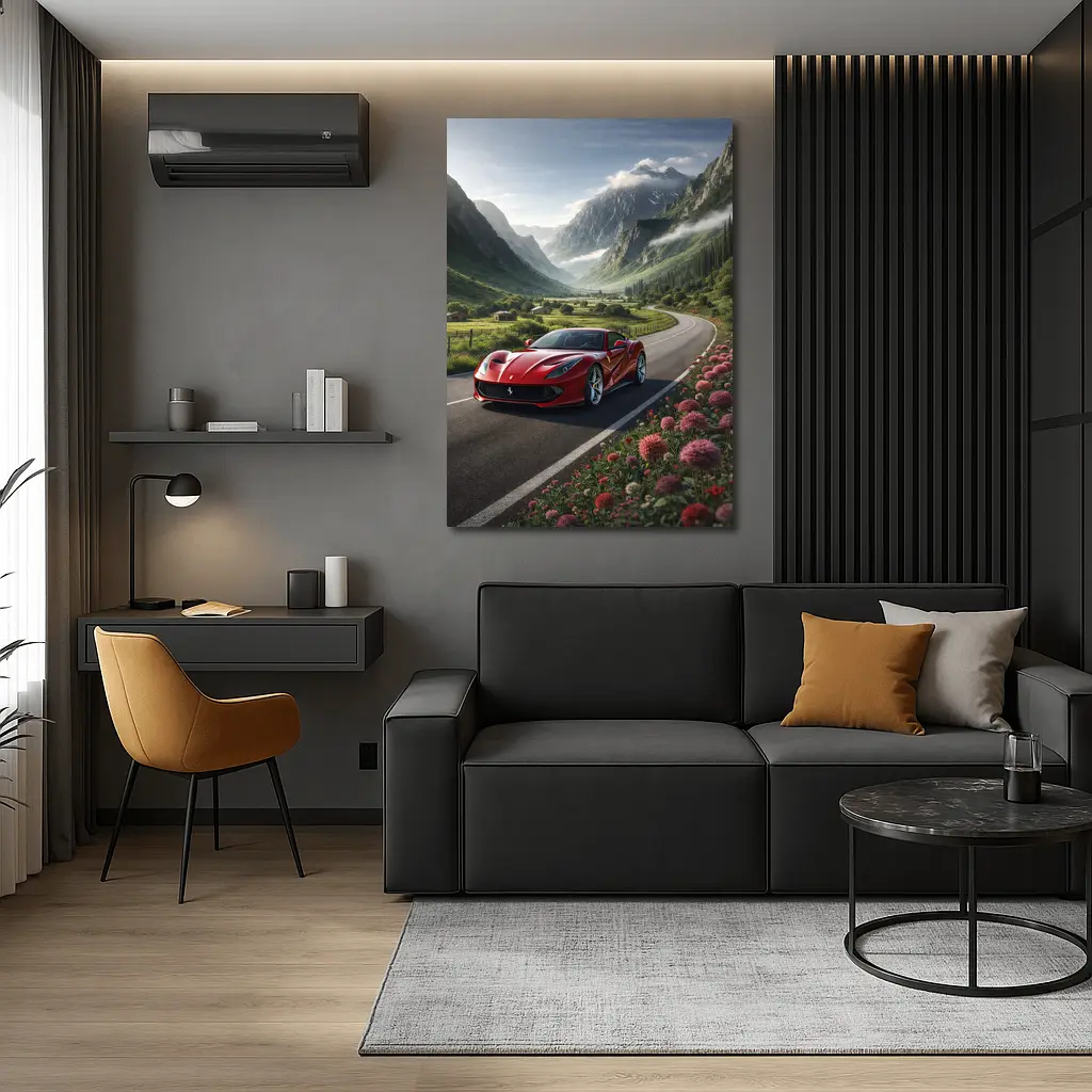 Ferrari 812 Superfast Mountain Valley Road – Wall Art