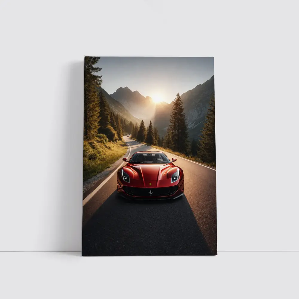 Ferrari 812 Superfast Mountain Road Sunset – Wall Art