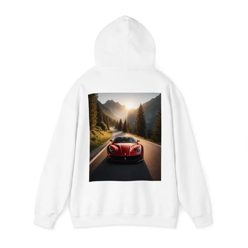 Ferrari 812 Superfast Mountain Road Sunset – Hoodies