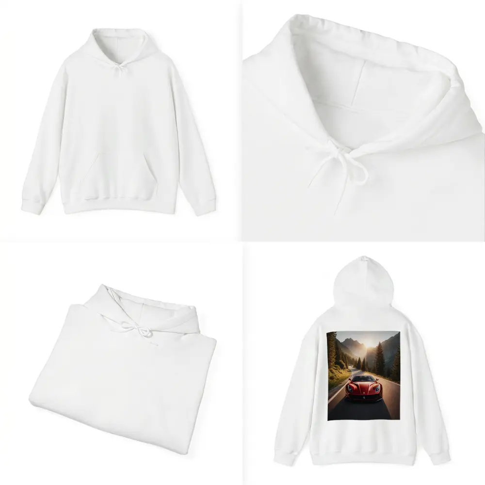 Ferrari 812 Superfast Mountain Road Sunset – Hoodies