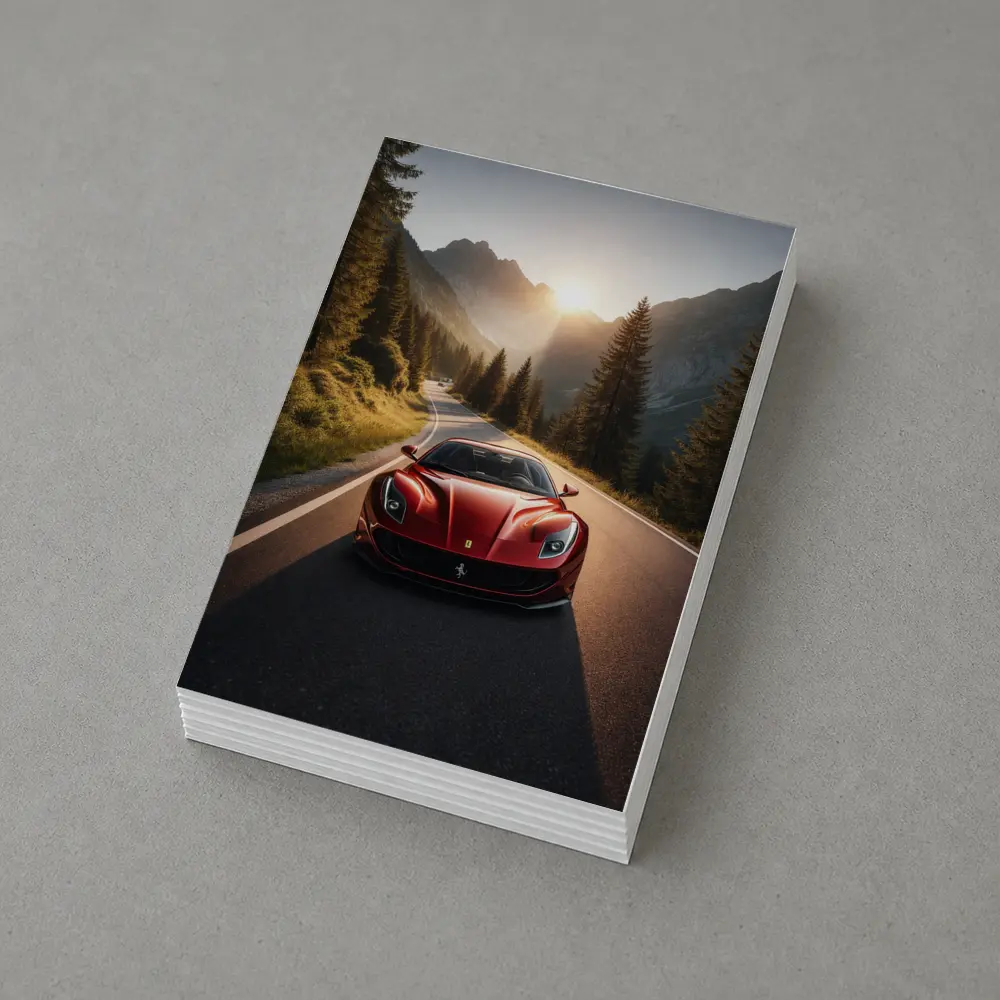 Ferrari 812 Superfast Mountain Road Sunset – Postcards