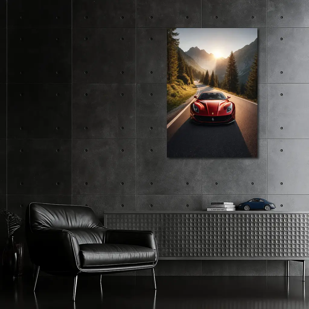 Ferrari 812 Superfast Mountain Road Sunset – Wall Art