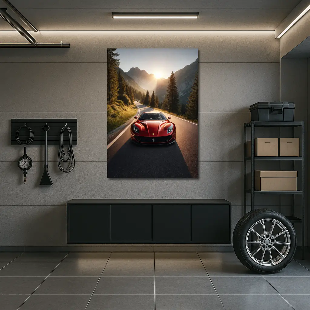 Ferrari 812 Superfast Mountain Road Sunset – Wall Art