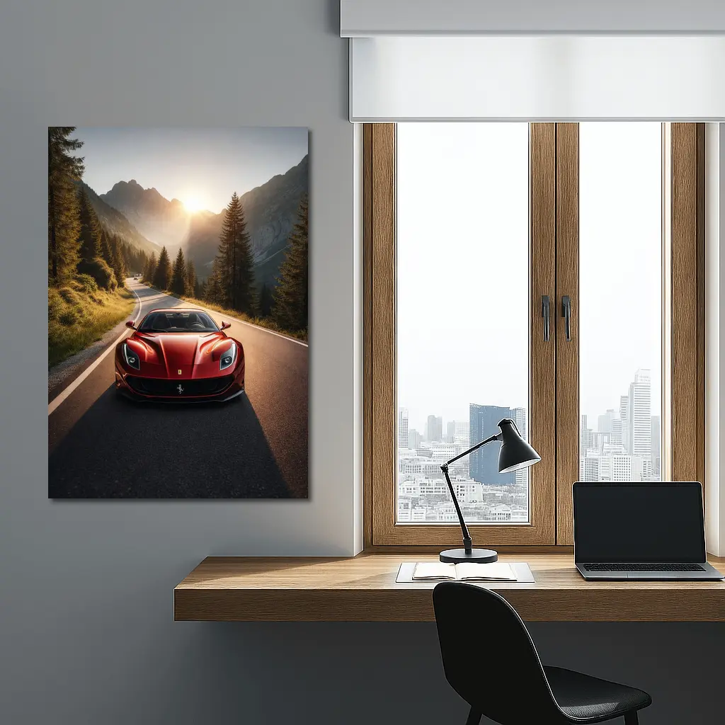 Ferrari 812 Superfast Mountain Road Sunset – Wall Art