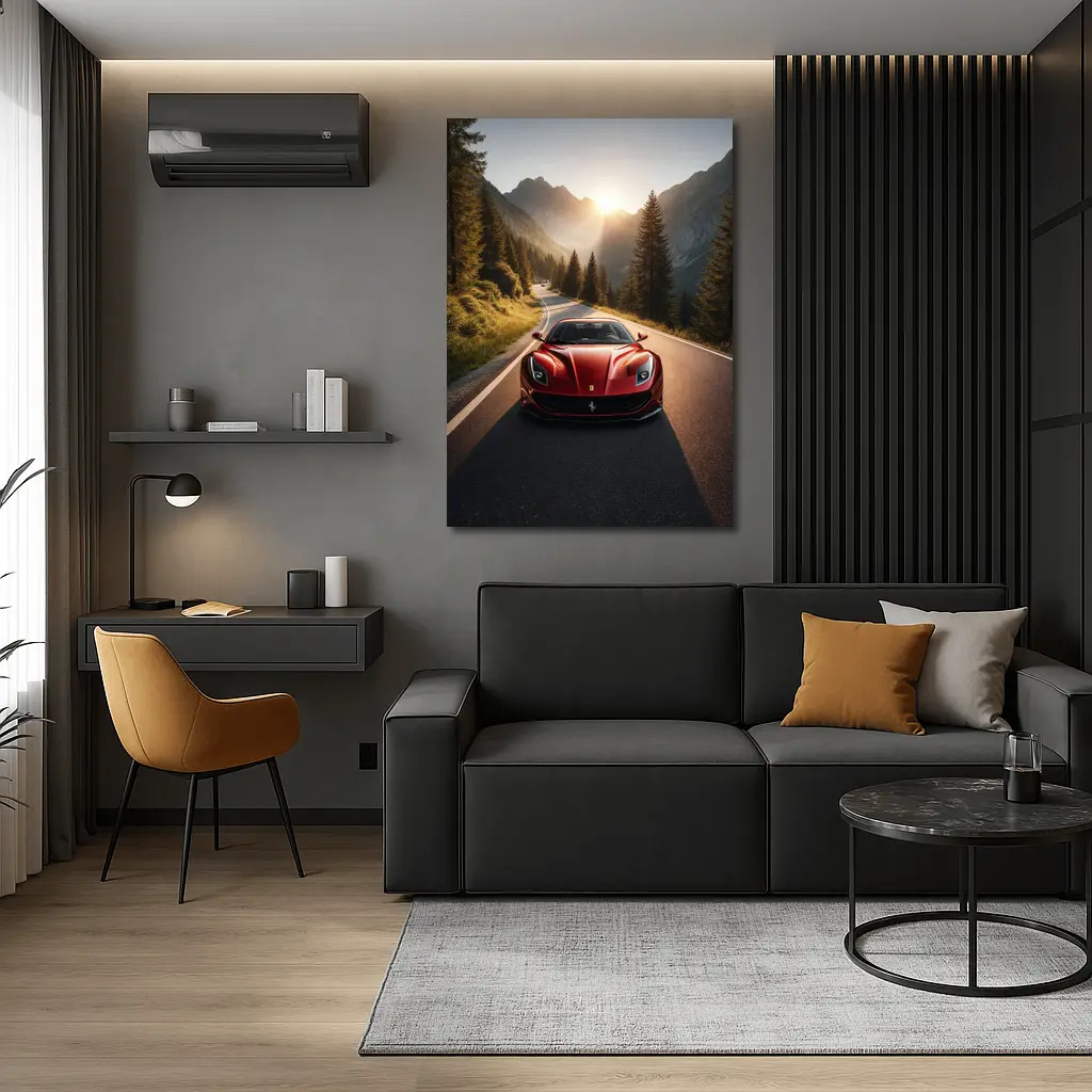 Ferrari 812 Superfast Mountain Road Sunset – Wall Art