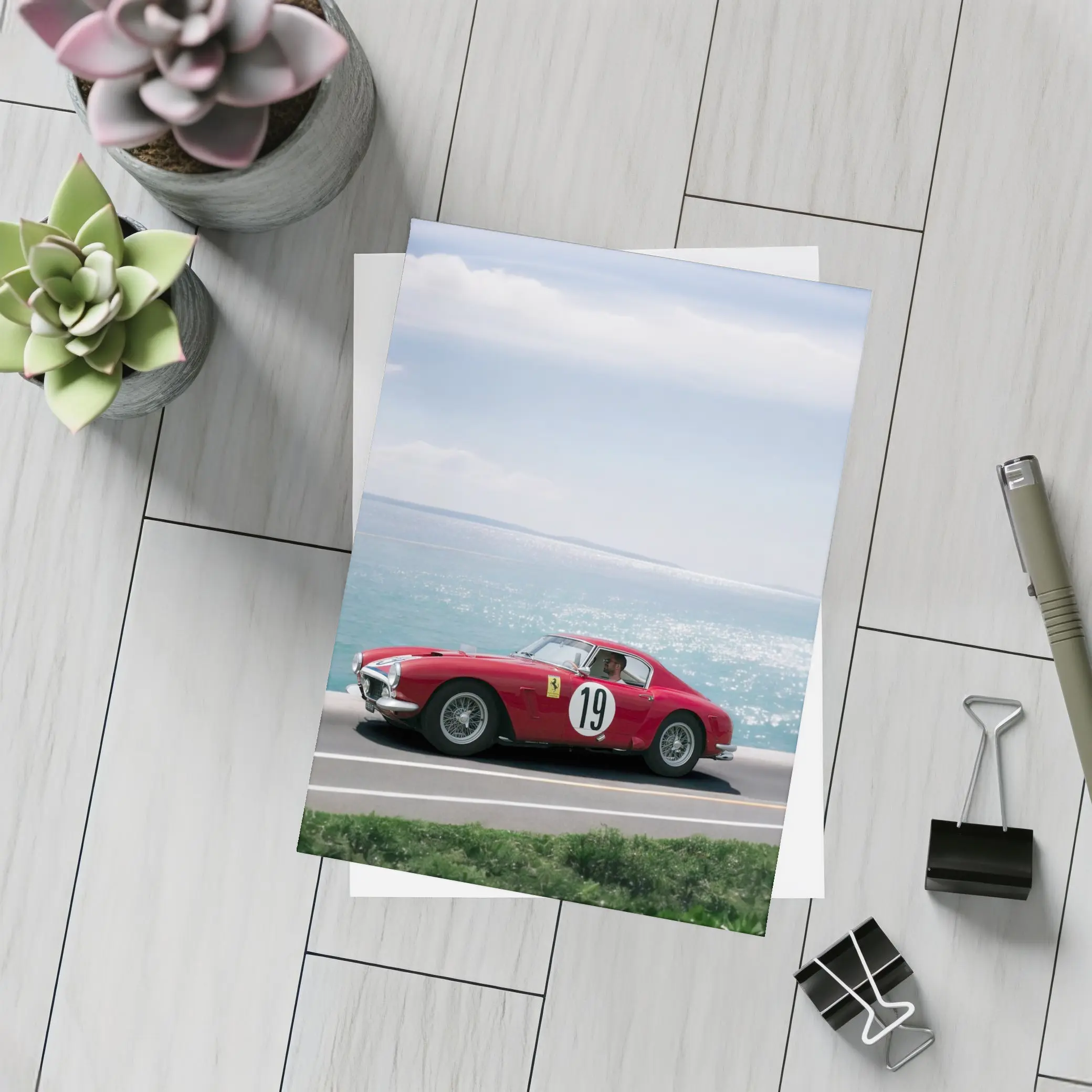Ferrari Classic Race Car Coastal Road Drive – Postcards