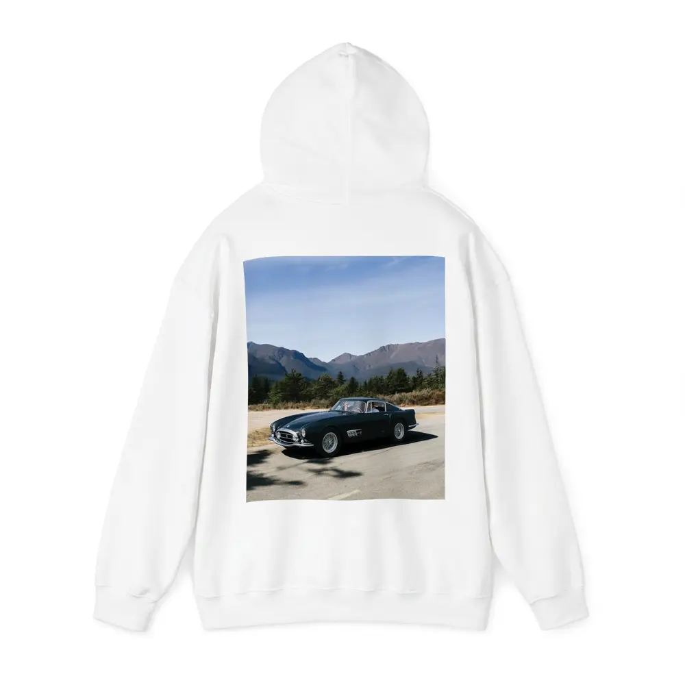 Ferrari Classic Dark Green Car Mountain Road – Hoodies