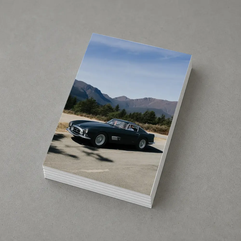 Ferrari Classic Dark Green Car Mountain Road – Postcards