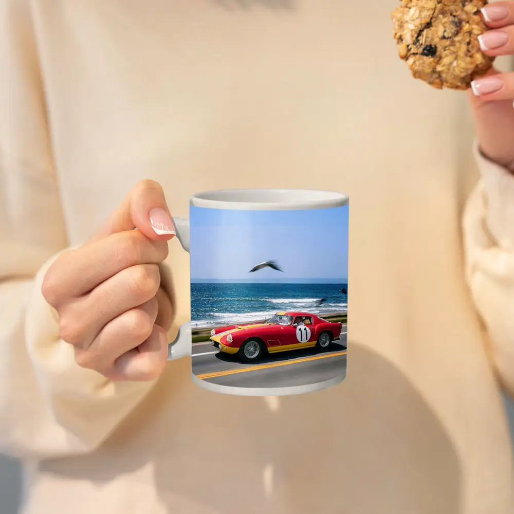 Ferrari Racing Car Coastal Road Ocean Drive – Mugs