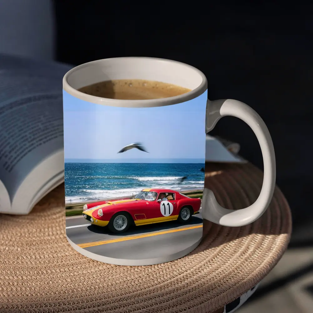Ferrari Racing Car Coastal Road Ocean Drive – Mugs
