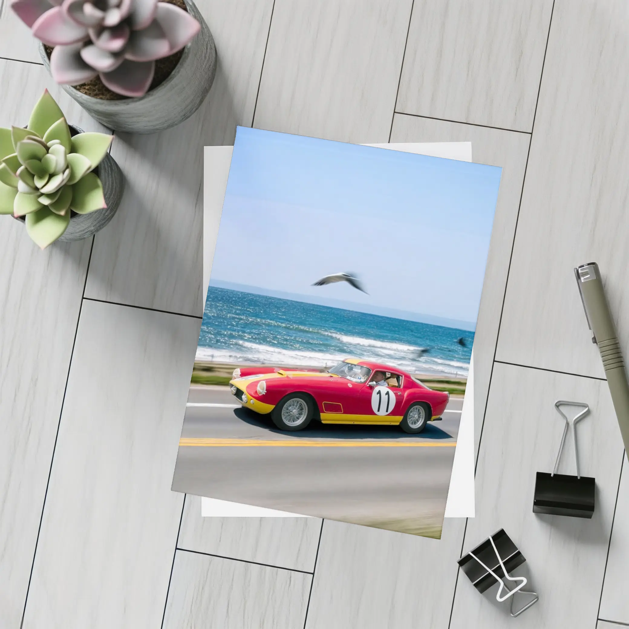 Ferrari Racing Car Coastal Road Ocean Drive – Postcards