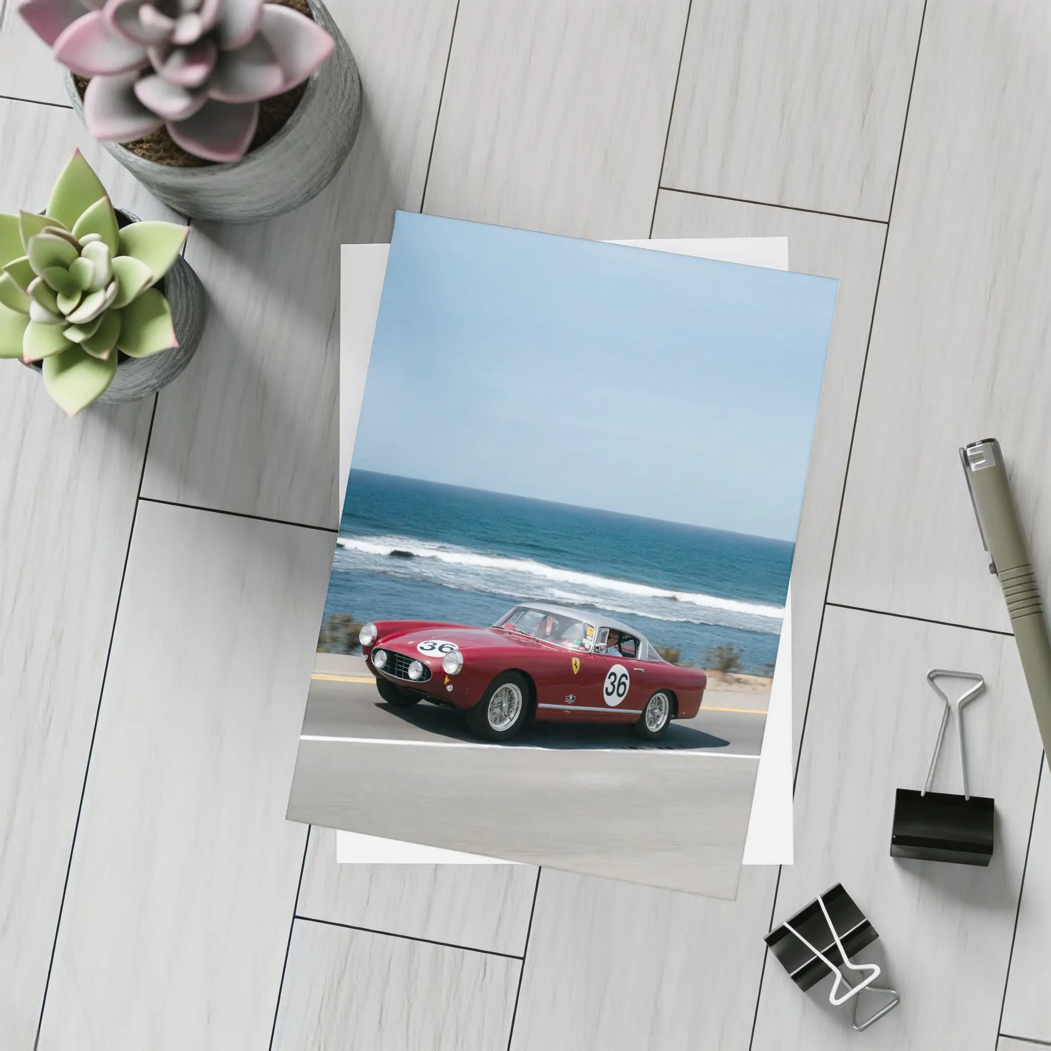 Ferrari Classic Race Car Coastal Road Drive – Postcards