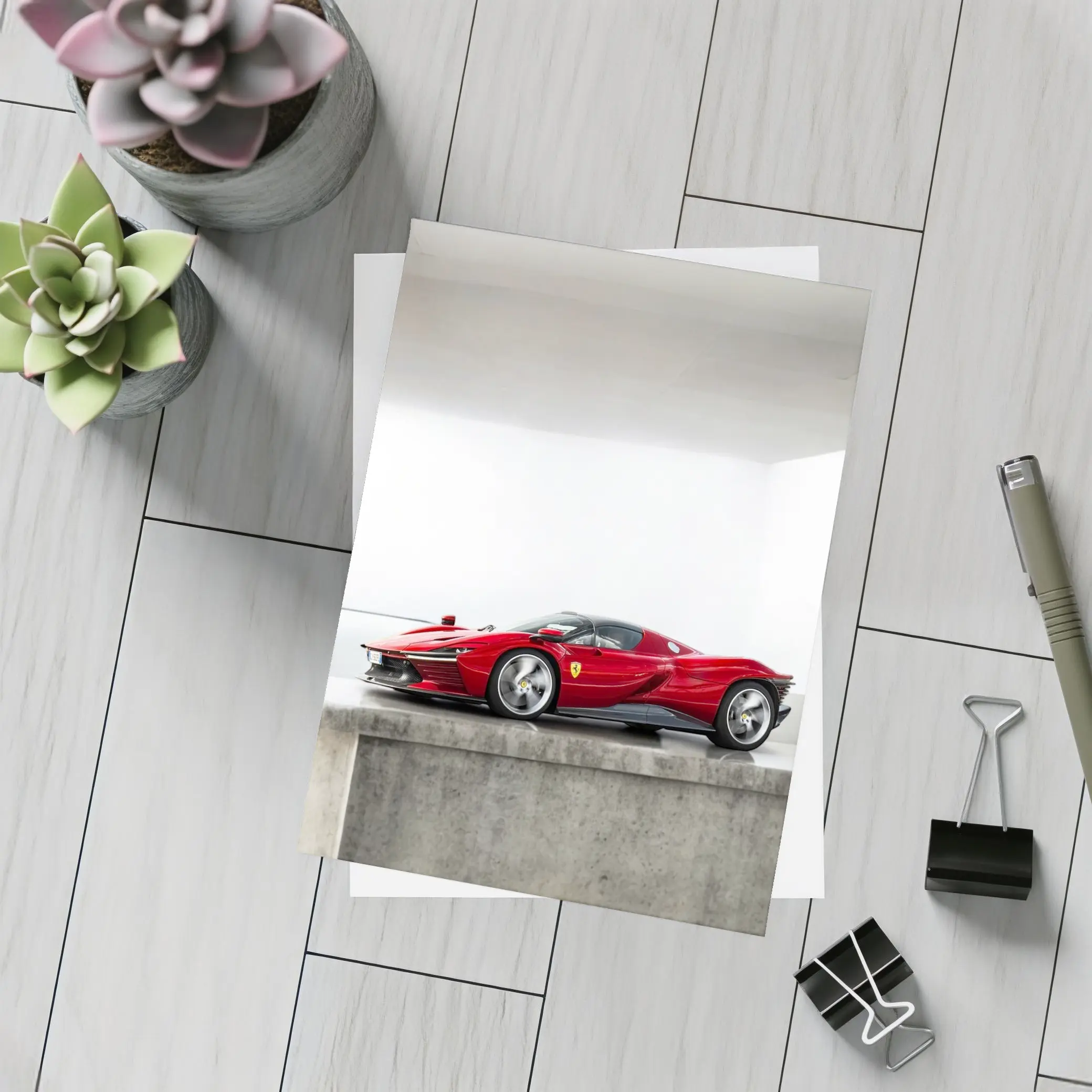 Ferrari Daytona SP3 Red Minimal Studio – Postcards