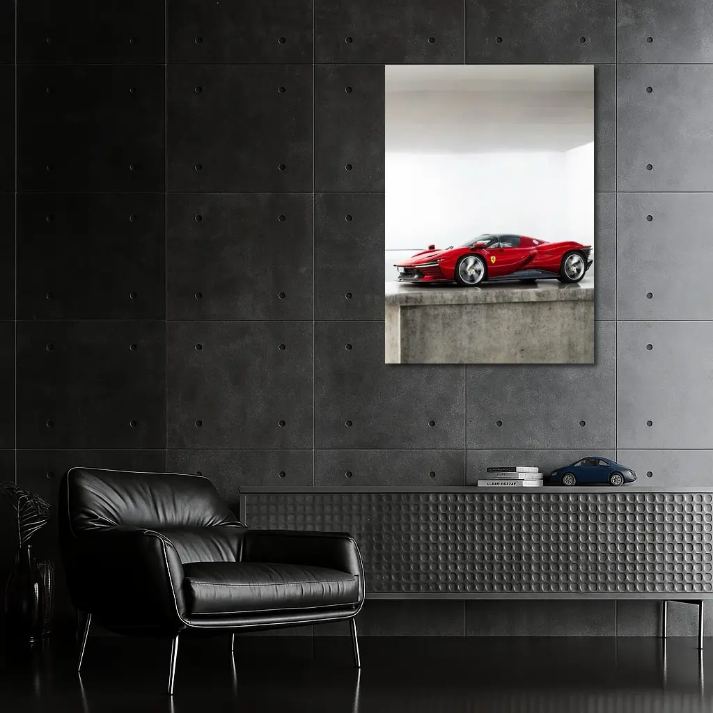 Ferrari Daytona SP3 Red Minimal Studio – Wall Art